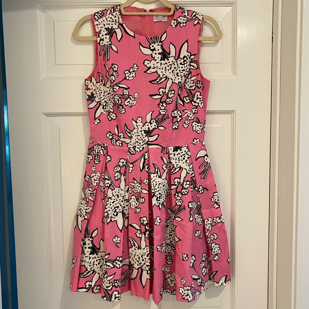 RED Valentino Pink and White Floral Mini Dress